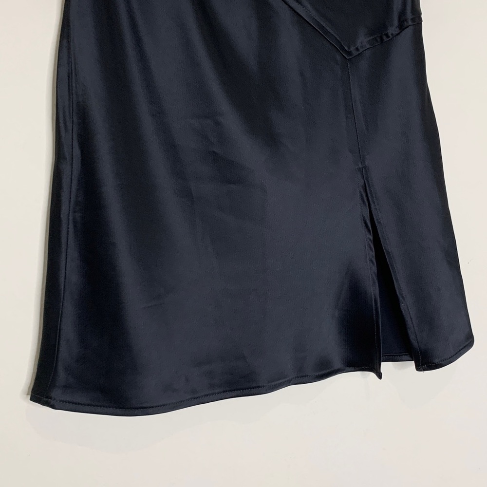 NONchalant Label Karmen Satin Slit Mini Skirt (Sz M) Black - Picture 7 of 13